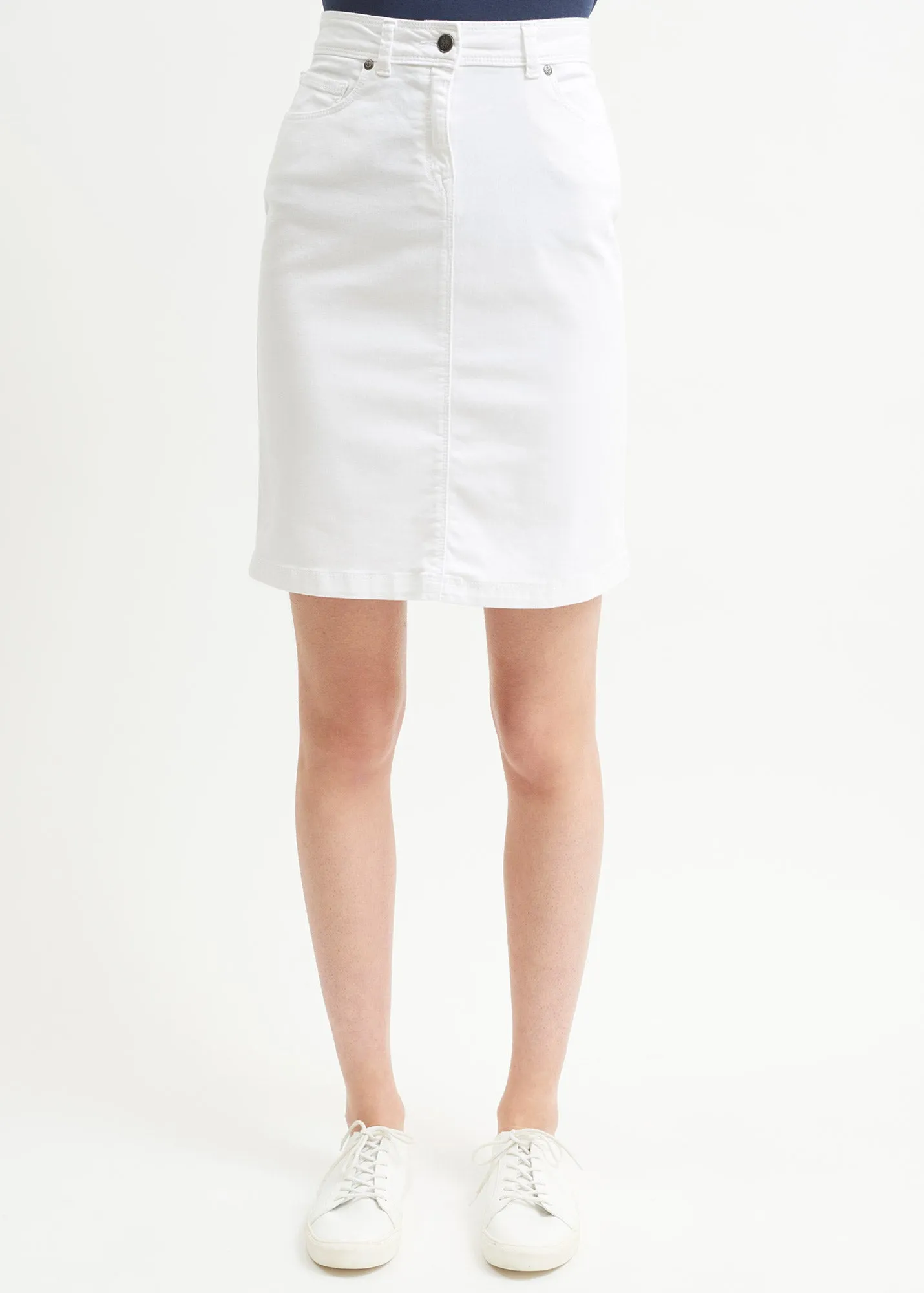 Elfy regular skirt - in coloured denim (BLANC)