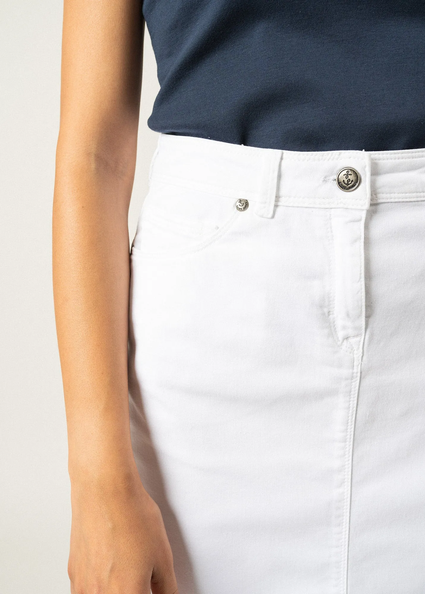 Elfy regular skirt - in coloured denim (BLANC)