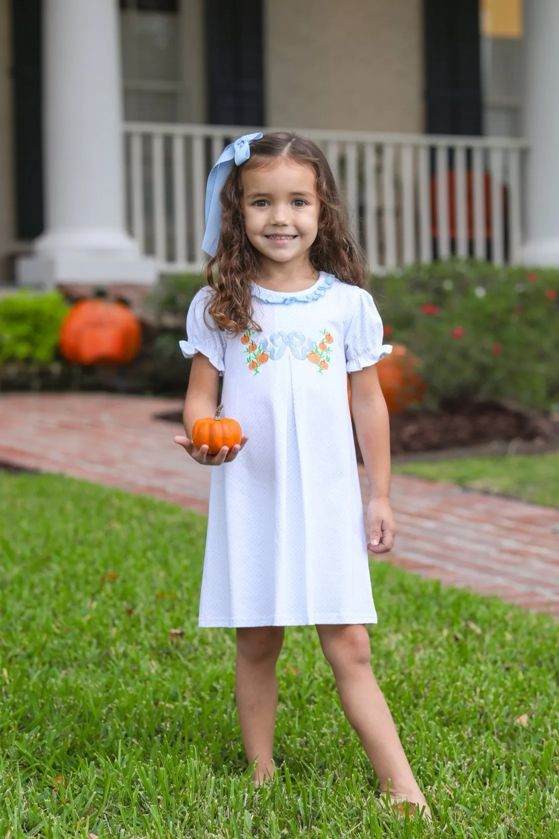 Embroidered Dress - Pumpkin