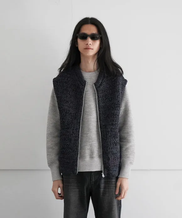 ENCOMING KNITTED TWO POCKET VEST "BLACK"