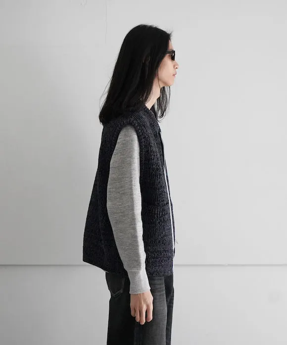 ENCOMING KNITTED TWO POCKET VEST "BLACK"