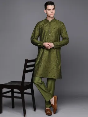 Ethnic Motifs Embroidered Chikankari Kurta with Trousers