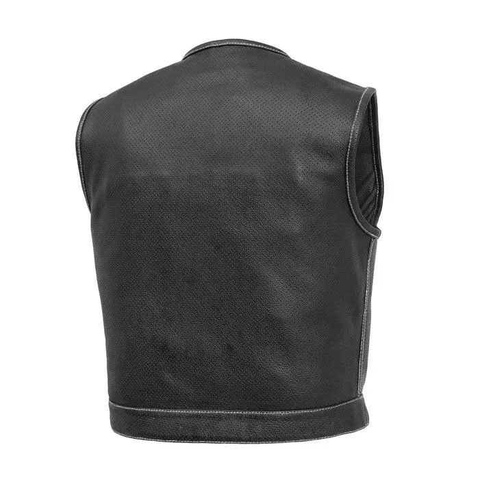 First Mfg Lowside Men's Perforated Motorcycle Leather Vest