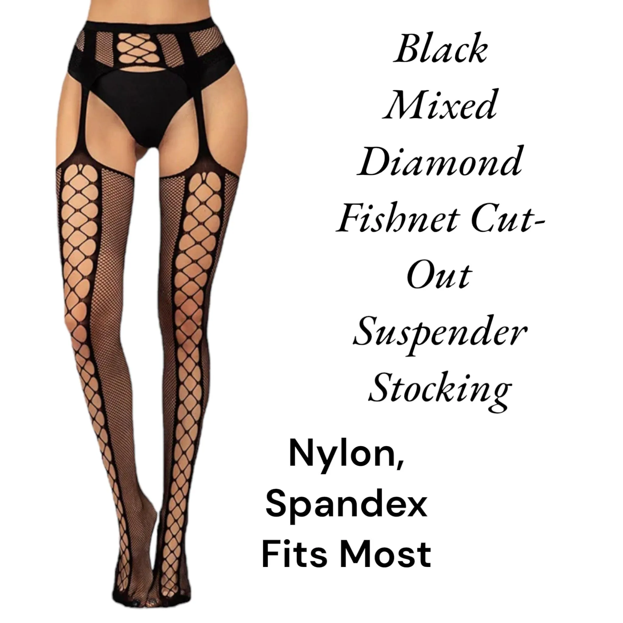 Fishnet Thigh High Waist Suspender Tights