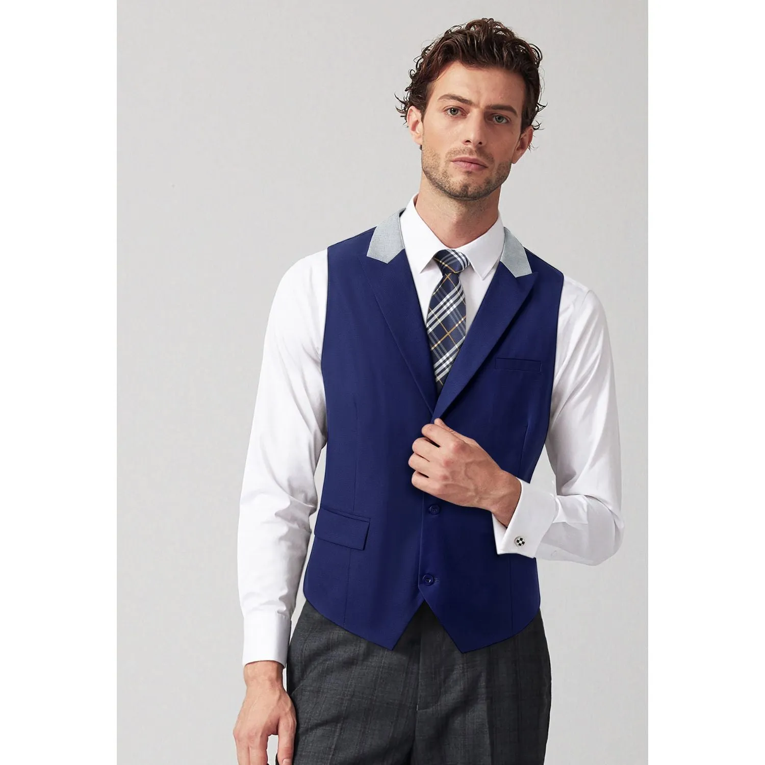 Formal Suit Vest - A-NAVY BLUE