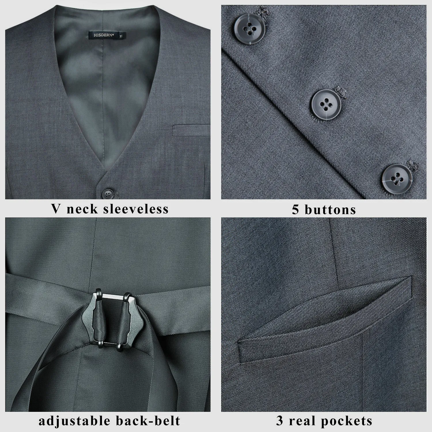 Formal Suit Vest - DARK GREY