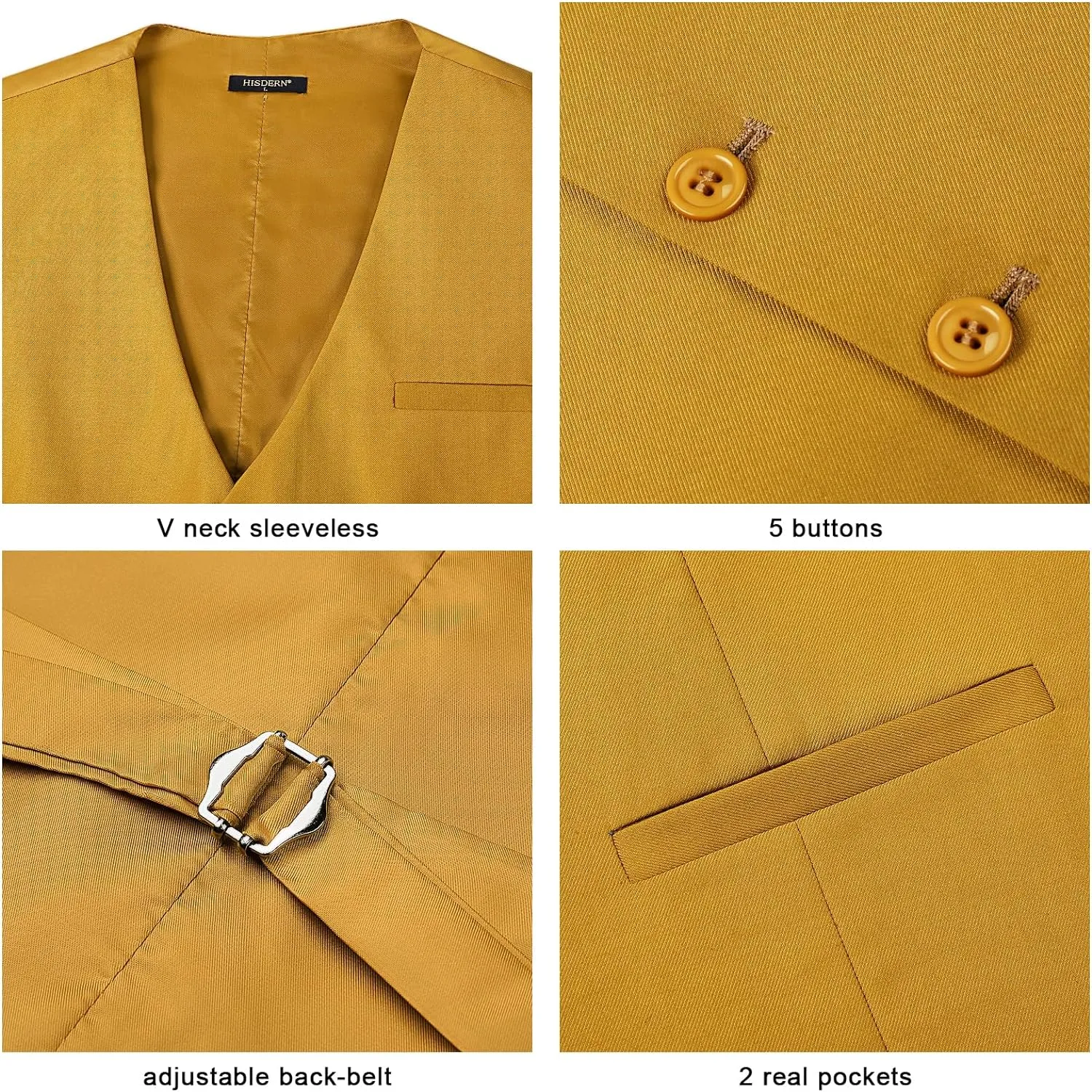 Formal Suit Vest - GOLD