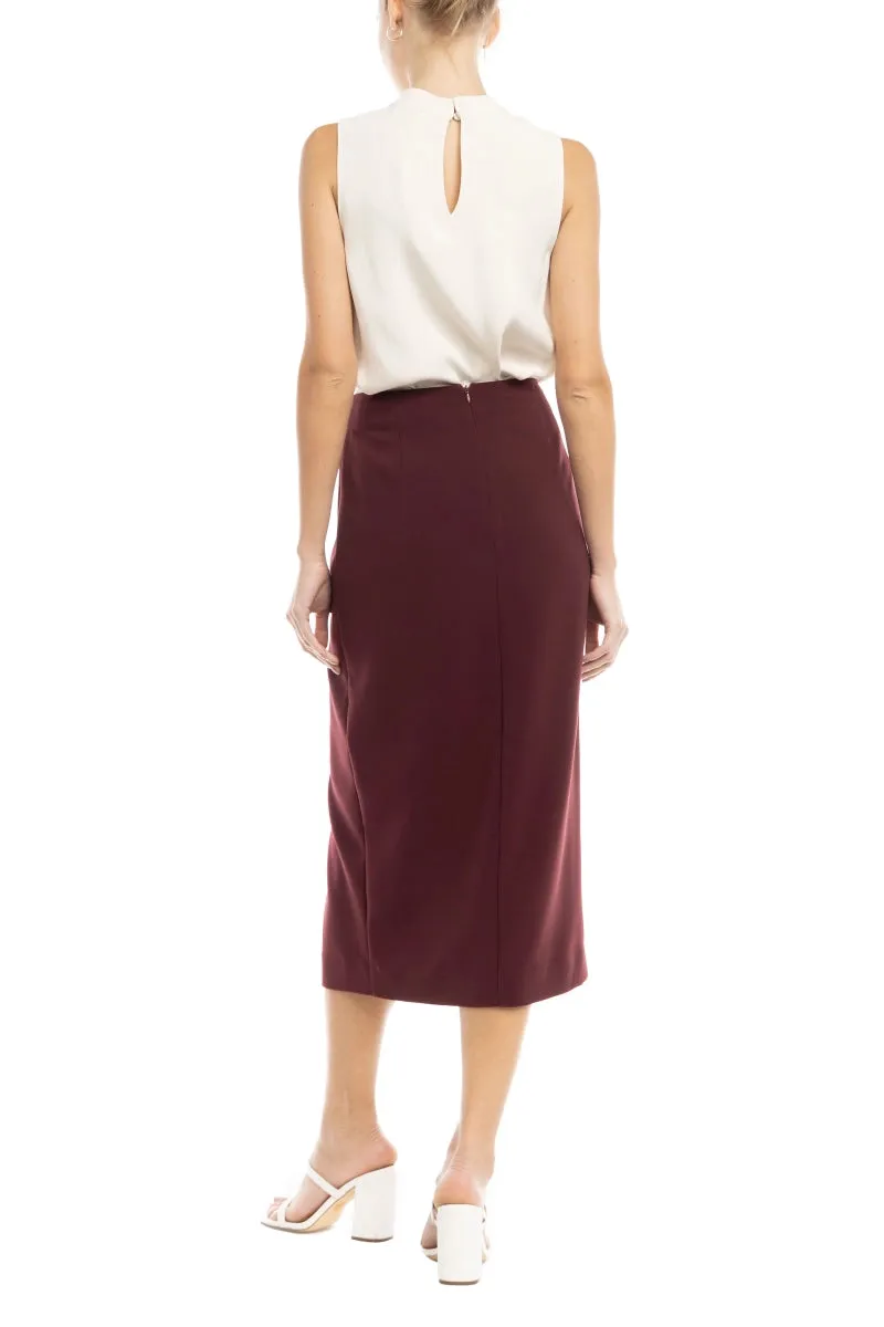 Front Slit Midi Pencil Skirt