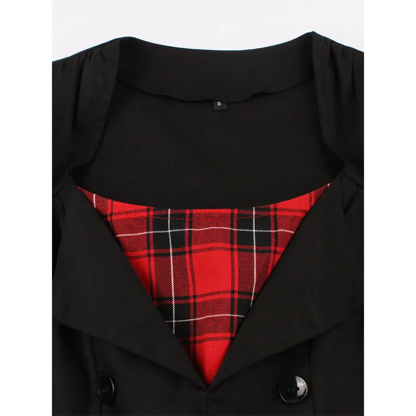 Funki Buys | Dresses | Women's Gothic Plaid Vintage Dress