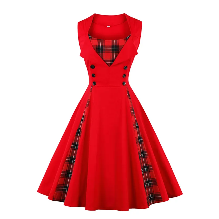 Funki Buys | Dresses | Women's Gothic Plaid Vintage Dress