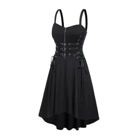 Funki Buys | Dresses | Women's Gothic Punk Strappy Midi Dress