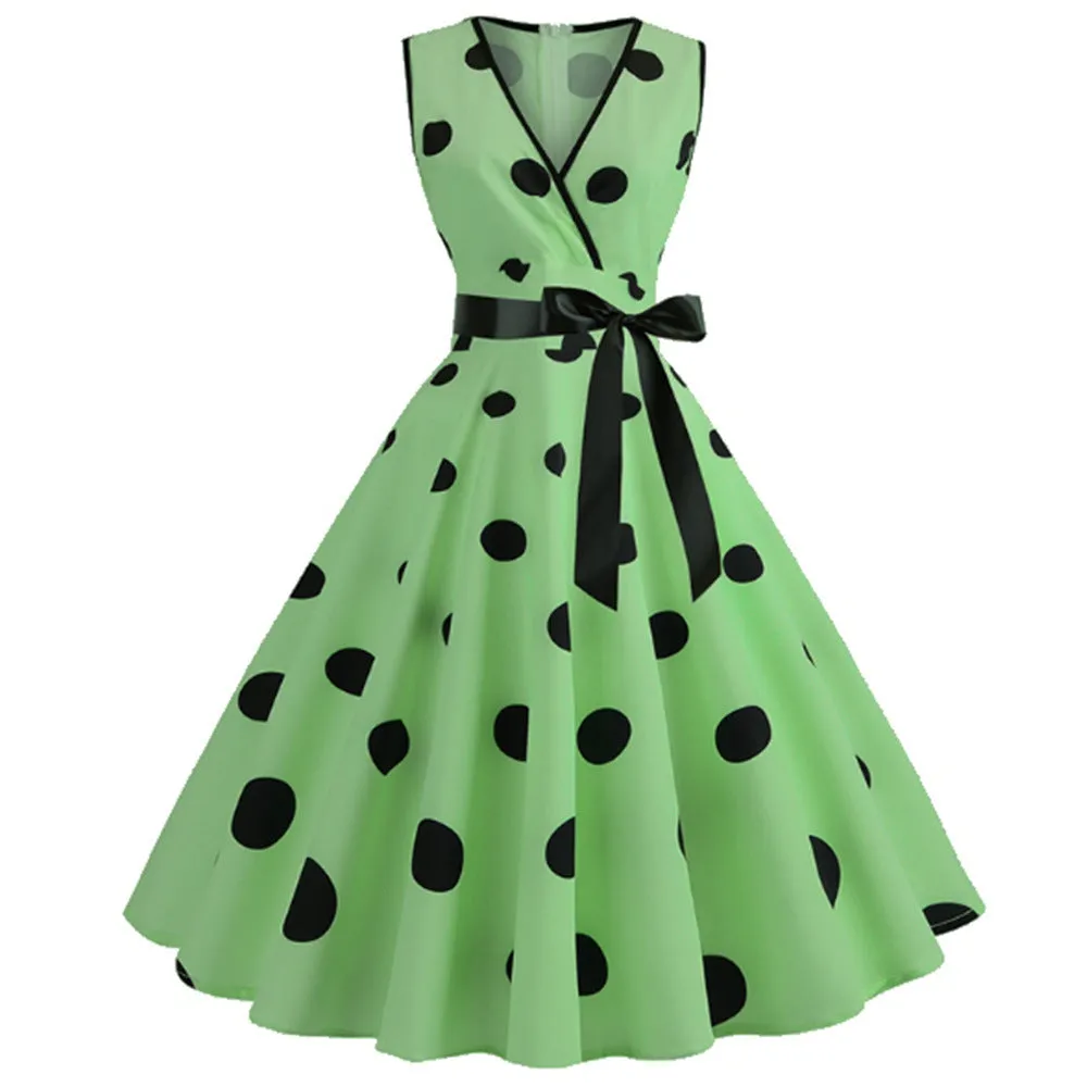 Funki Buys | Dresses | Women's Retro Swing Polka Dot Dresses