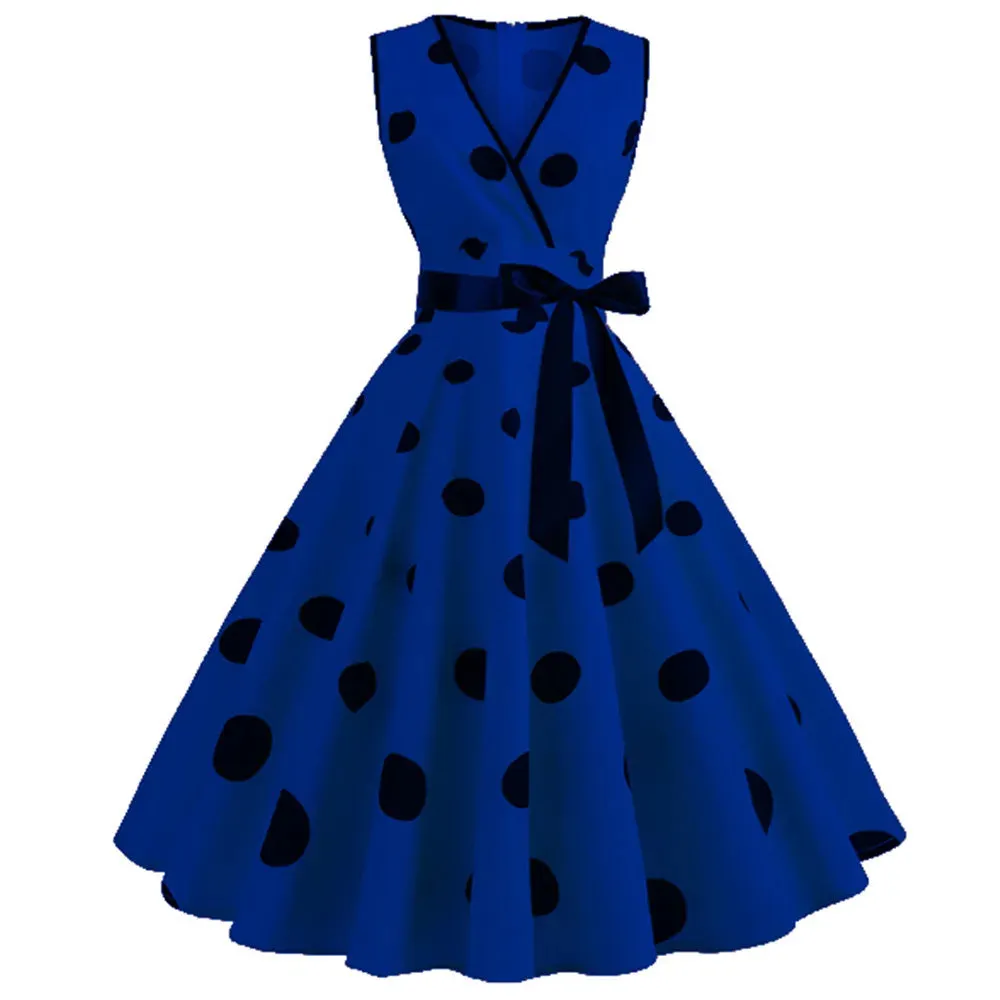 Funki Buys | Dresses | Women's Retro Swing Polka Dot Dresses