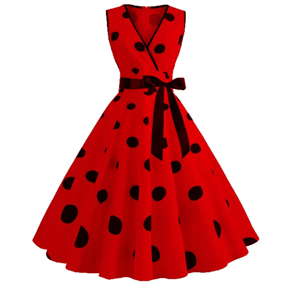 Funki Buys | Dresses | Women's Retro Swing Polka Dot Dresses