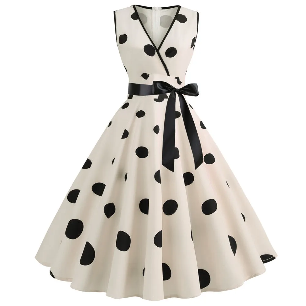 Funki Buys | Dresses | Women's Retro Swing Polka Dot Dresses