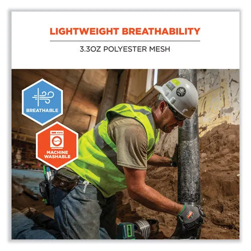 Glowear 8210hl-s Single Size Class 2 Economy Mesh Vest, Polyester, Medium, Orange, Ships In 1-3 Business Days