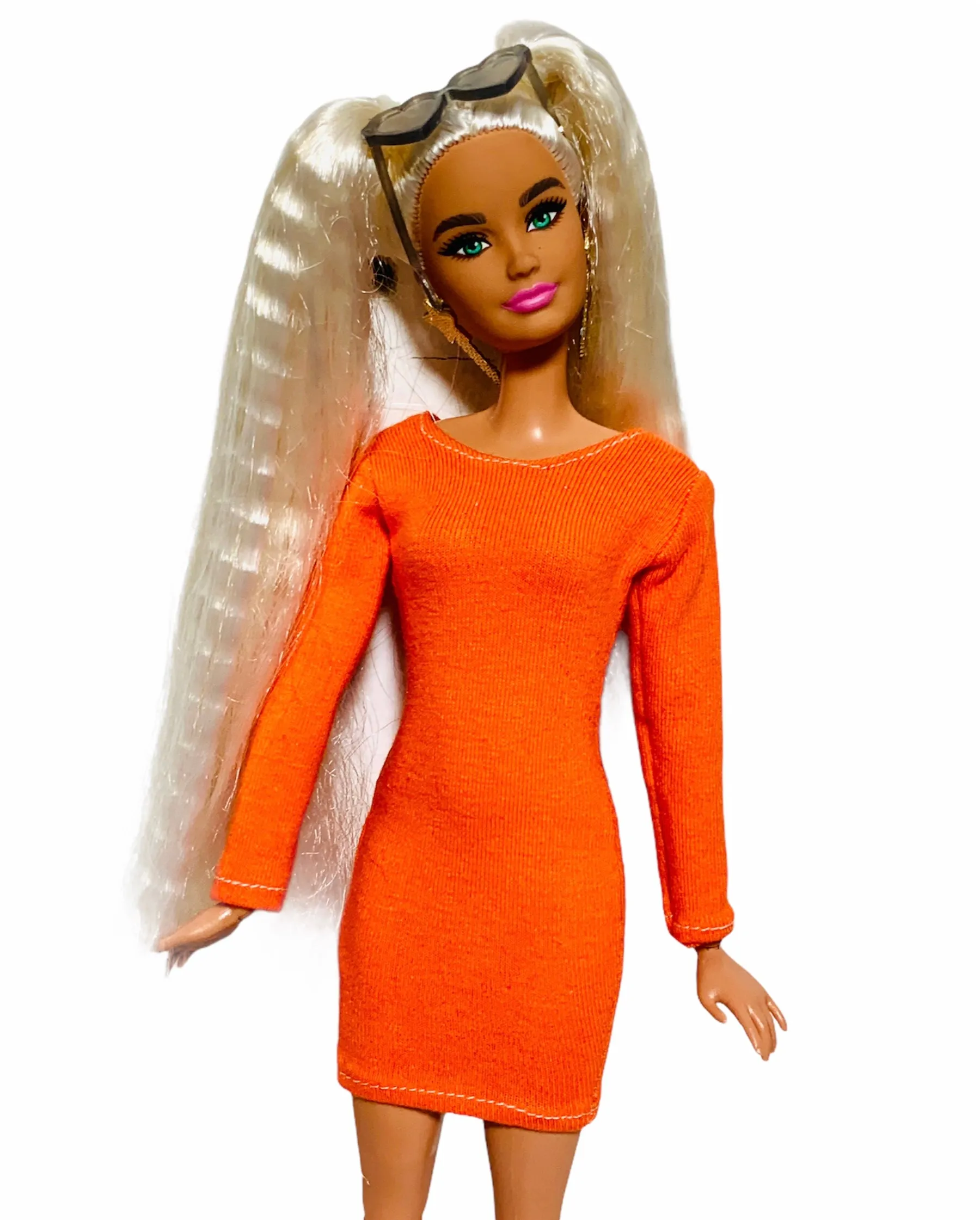 Halloween dress for Barbie doll orange Dress