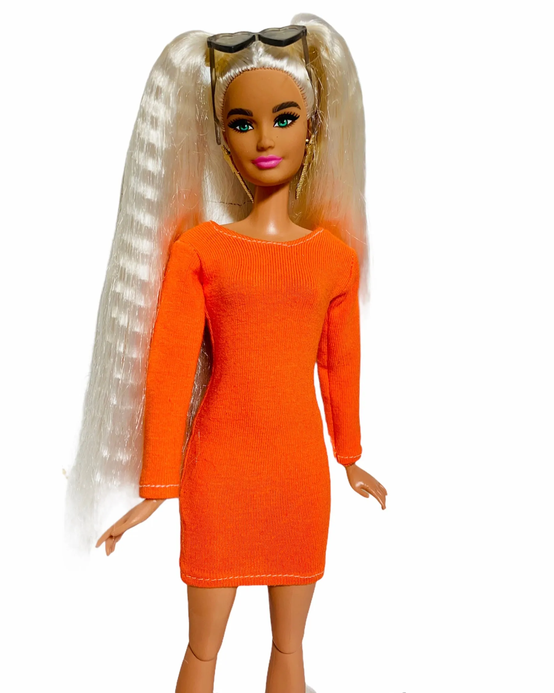 Halloween dress for Barbie doll orange Dress