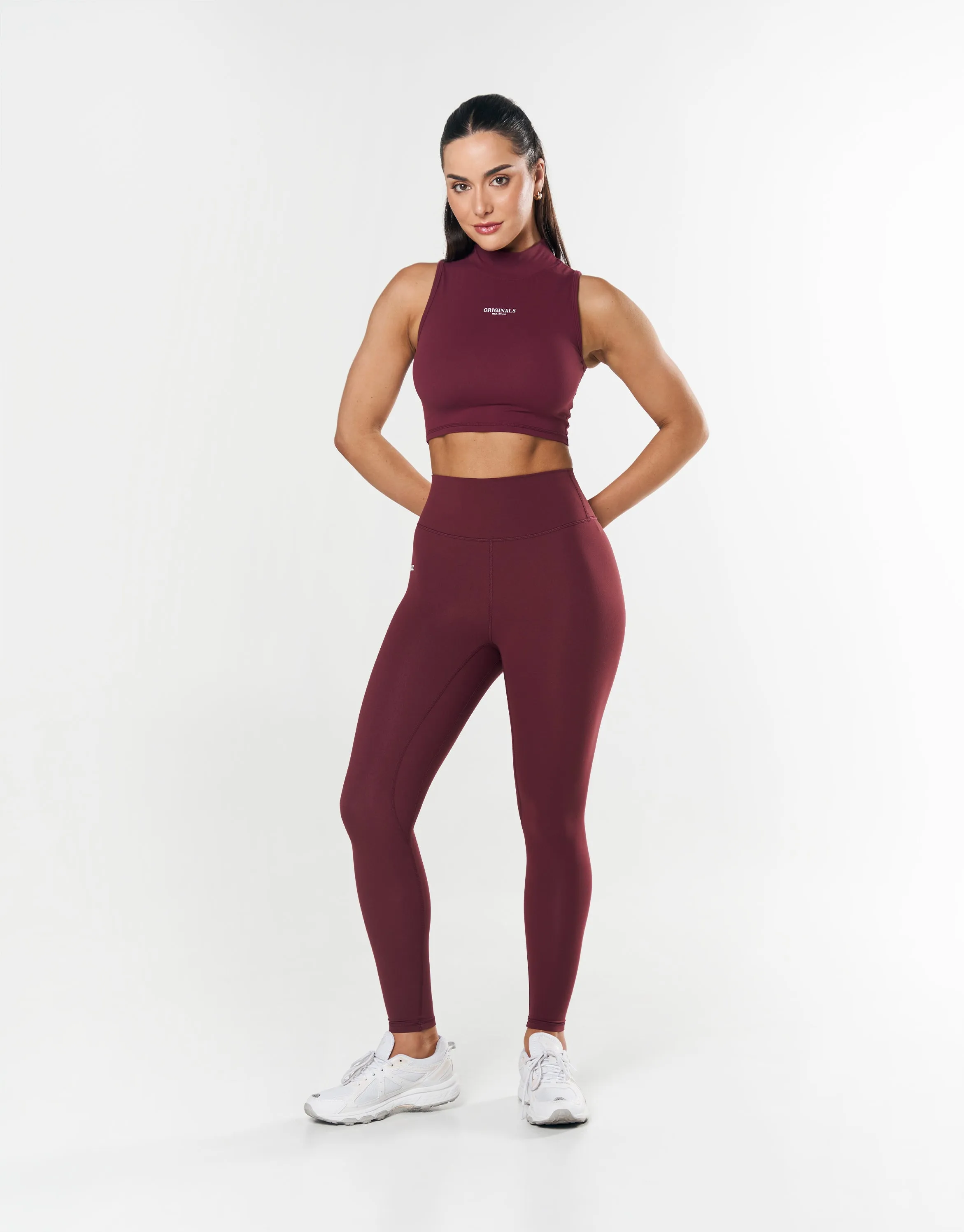 High Neck Cropped Tank NANDEX ™ Maple - Burgundy