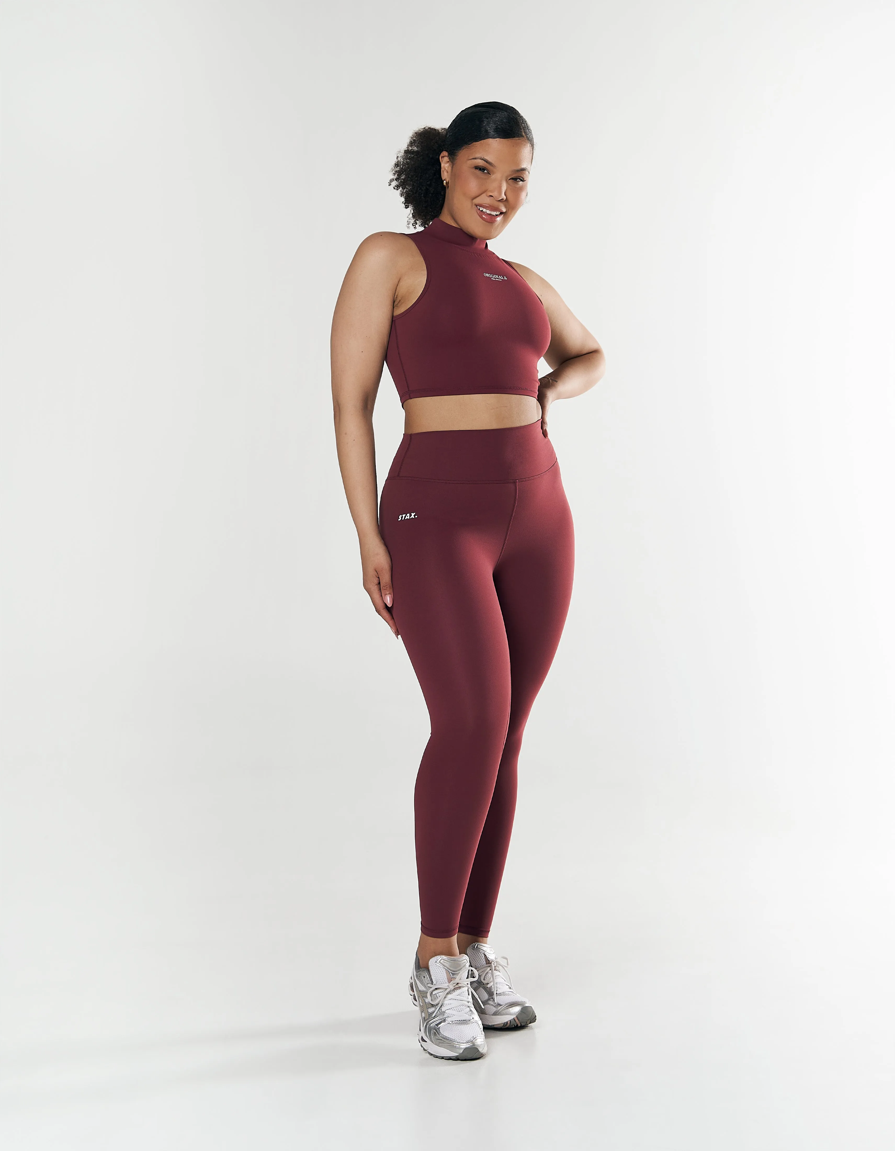 High Neck Cropped Tank NANDEX ™ Maple - Burgundy