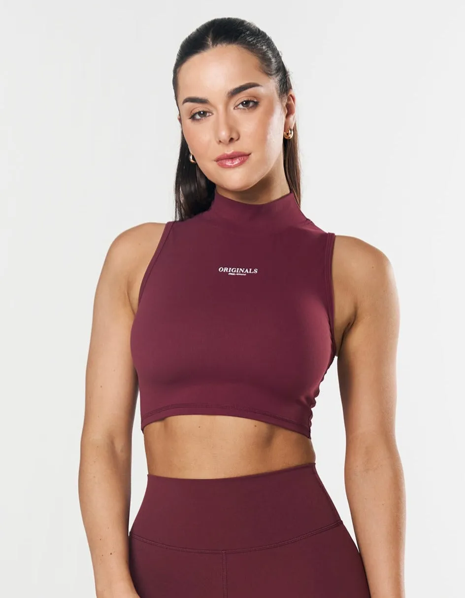 High Neck Cropped Tank NANDEX ™ Maple - Burgundy