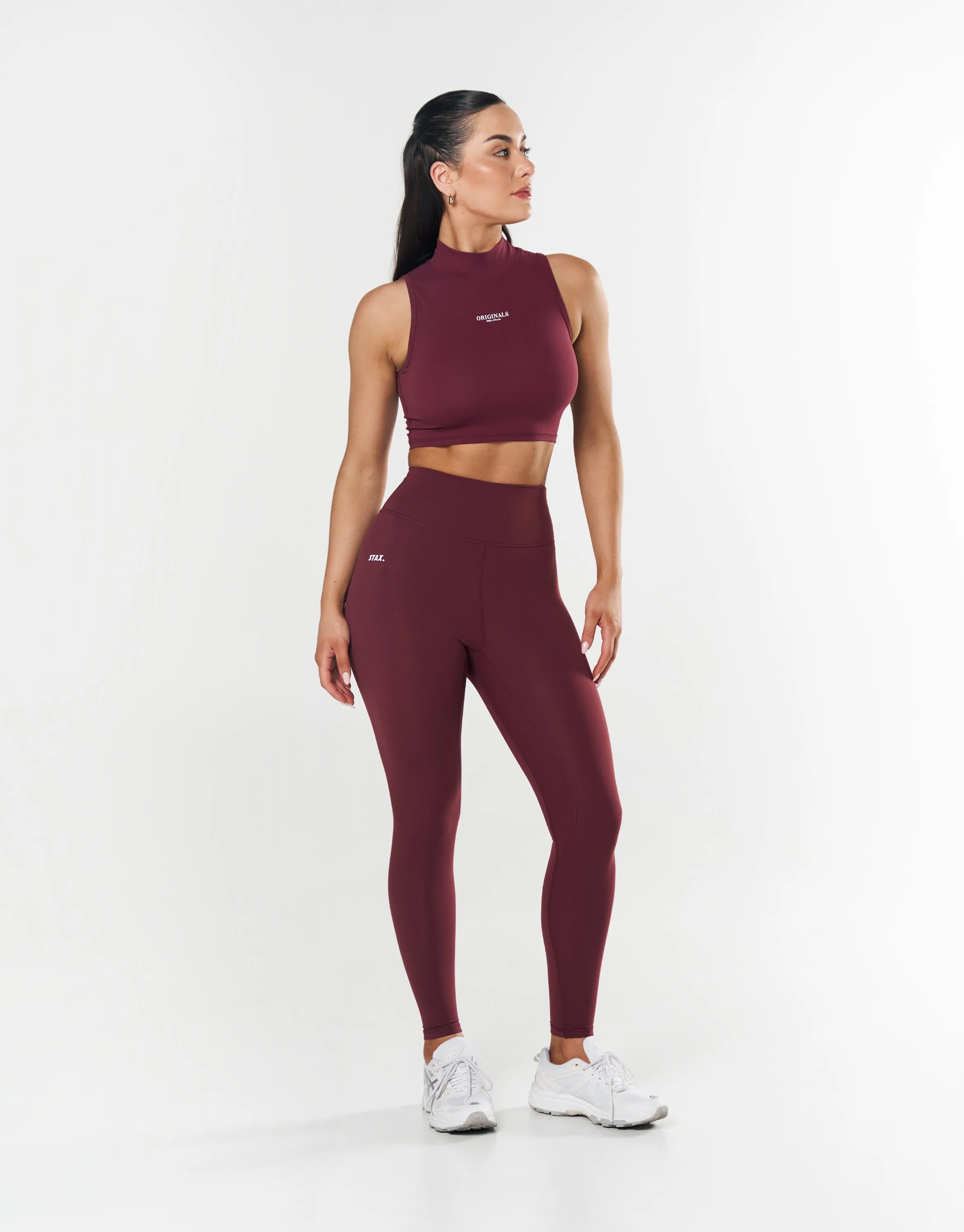 High Neck Cropped Tank NANDEX ™ Maple - Burgundy