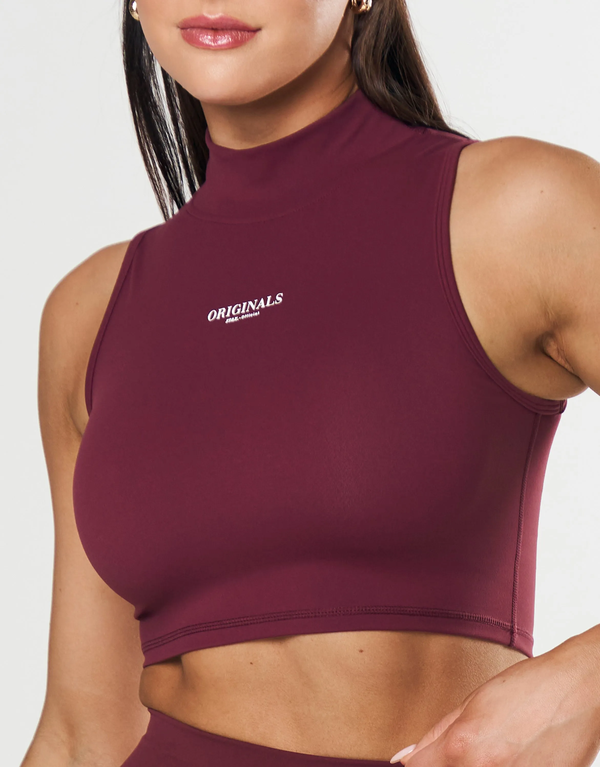 High Neck Cropped Tank NANDEX ™ Maple - Burgundy