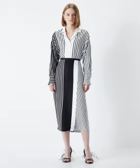 Ipekyol Stripe Pattern Midi Skirt Ecru