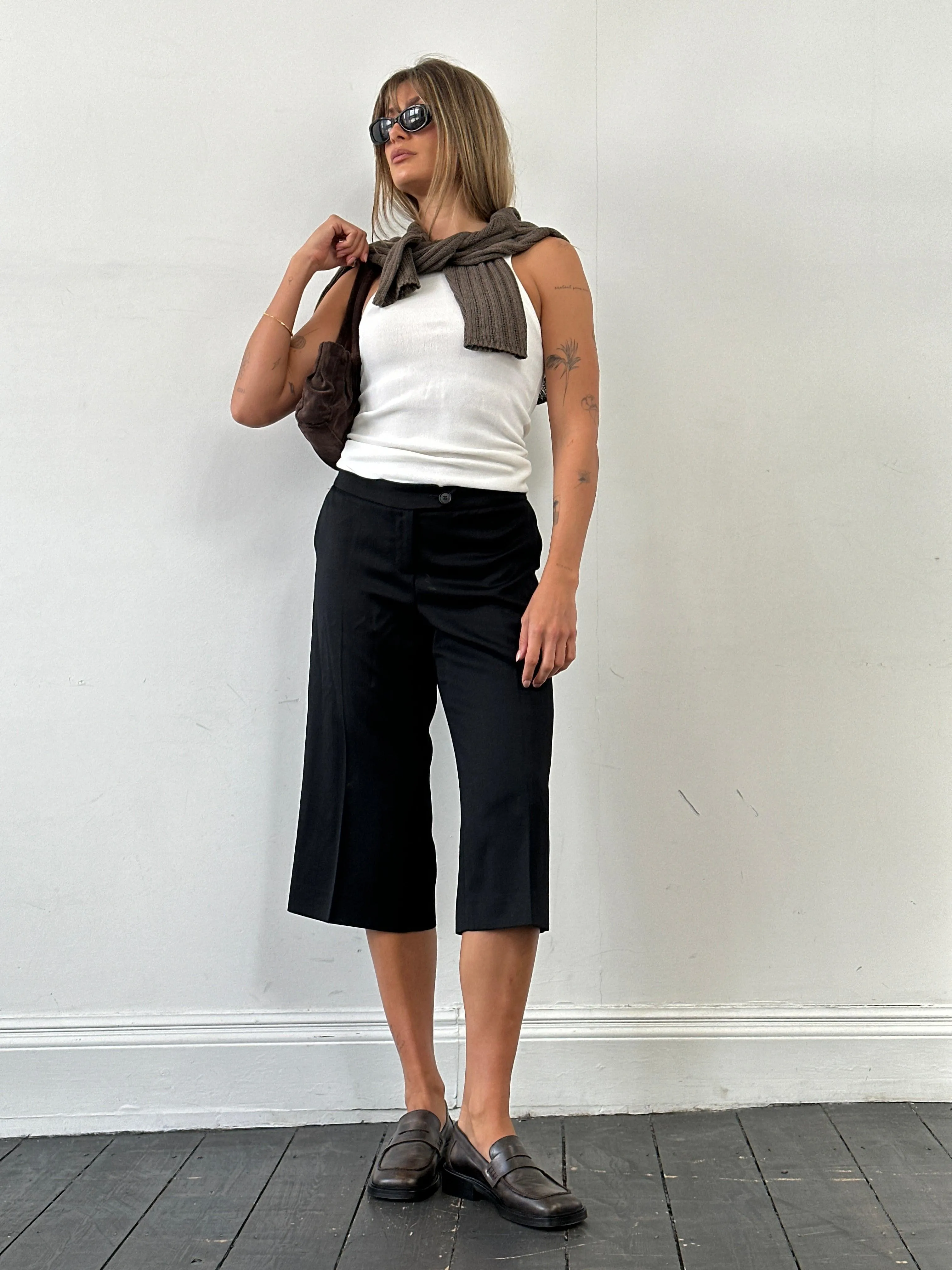 Jaeger Pure Wool Low Waist Straight Leg Culottes - W34