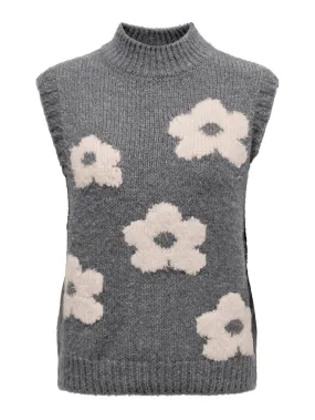 Jdykilian Flower S/l Vest Knt - Grijs Dessin