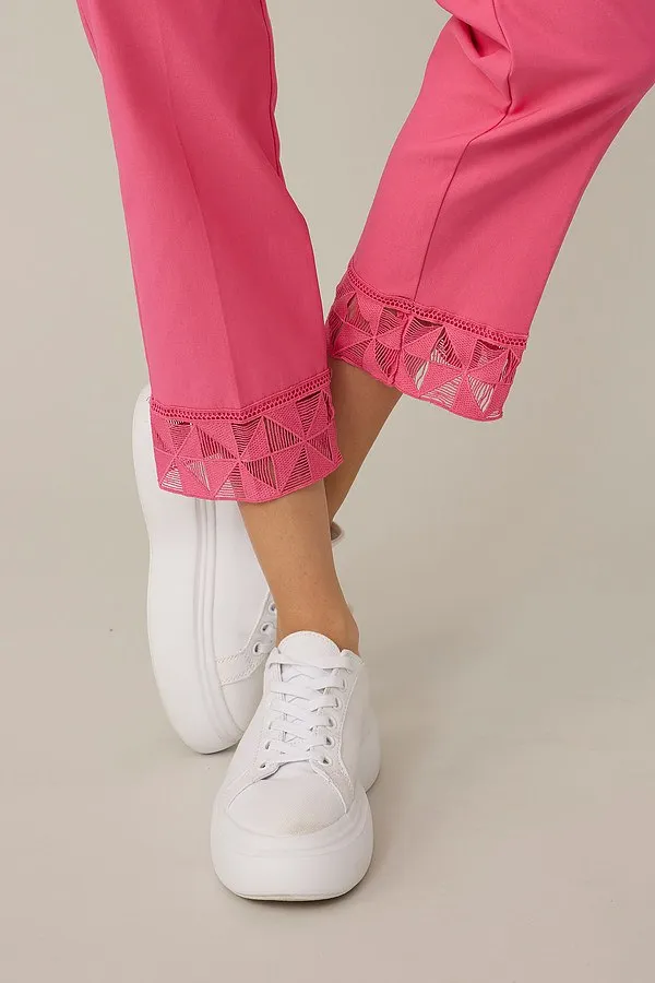 Joseph Ribkoff Pink Detailed Hem Trousers