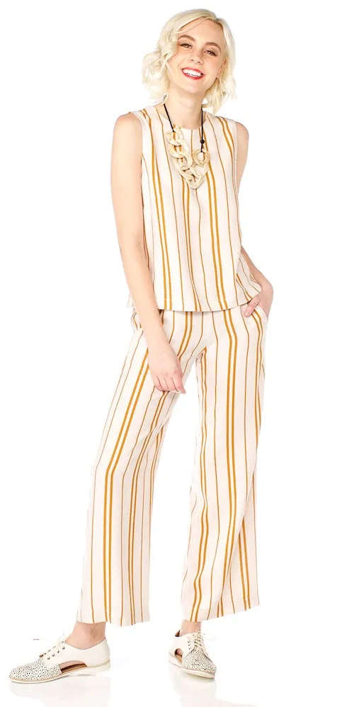 Kai Tank Blouse, mustard stripe