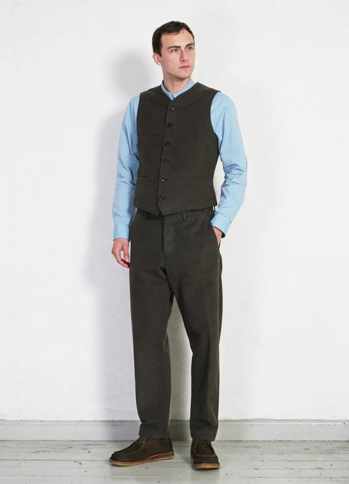 KEN | Wide Cut Trousers | Greenish