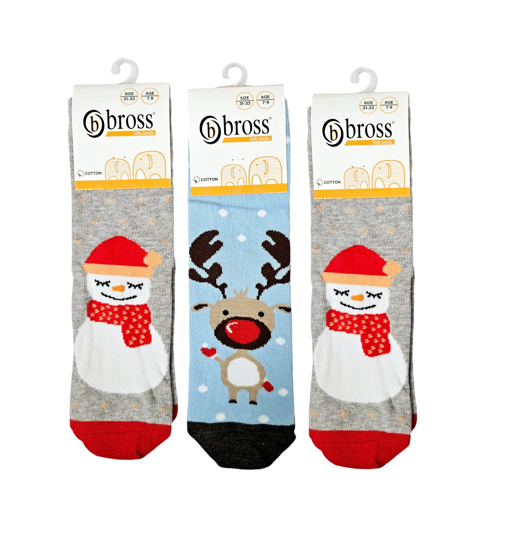 Kids Christmas Ankle Socks 3Pk (7-9yrs)