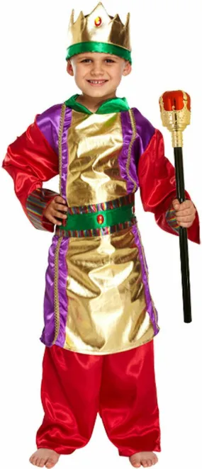 Kids King Crown Costume Royal Sceptre Christmas Nativity School Play Fancy Dress