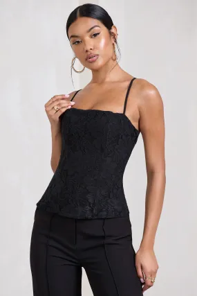 Last Look | Black Lace Strappy Corset Top