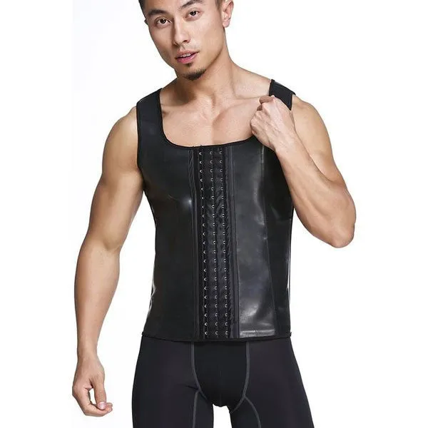 Latex Waist Trainer For Men Vest Body Shaper Corsets Fajas Colombianas