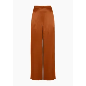 Leon Wide Leg Trouser In Brown