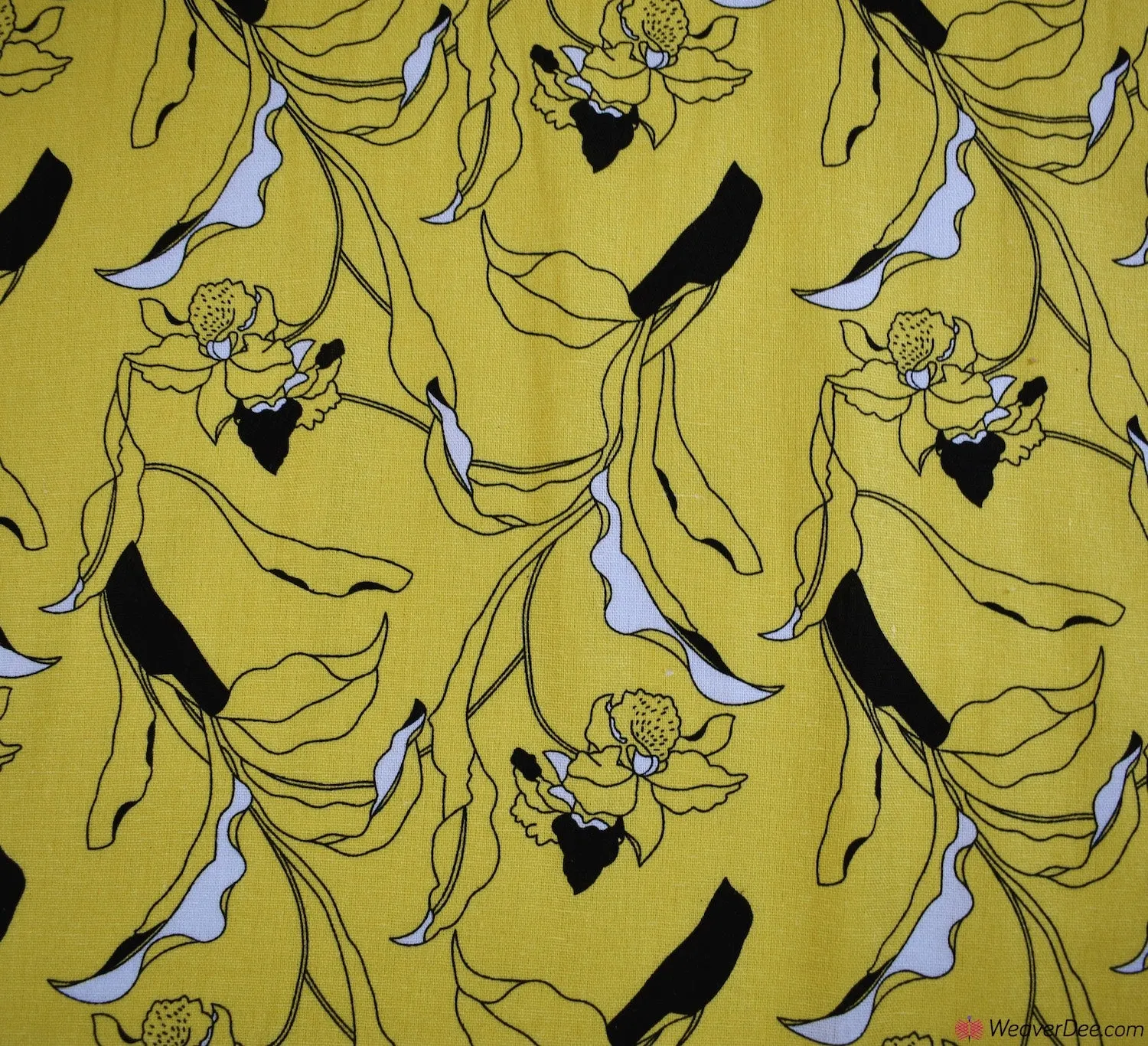 Linen Blend Fabric - Bloomsbury Floral Yellow