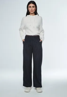 Margot Stripe  Trouser in Navy Blue