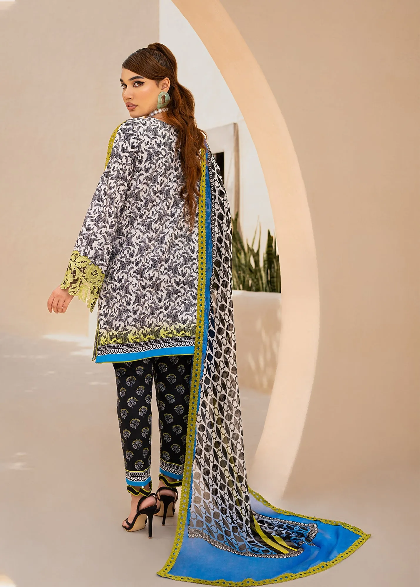 Maria Osama Khan Raya Lawn Collection – Azure (MR-03)