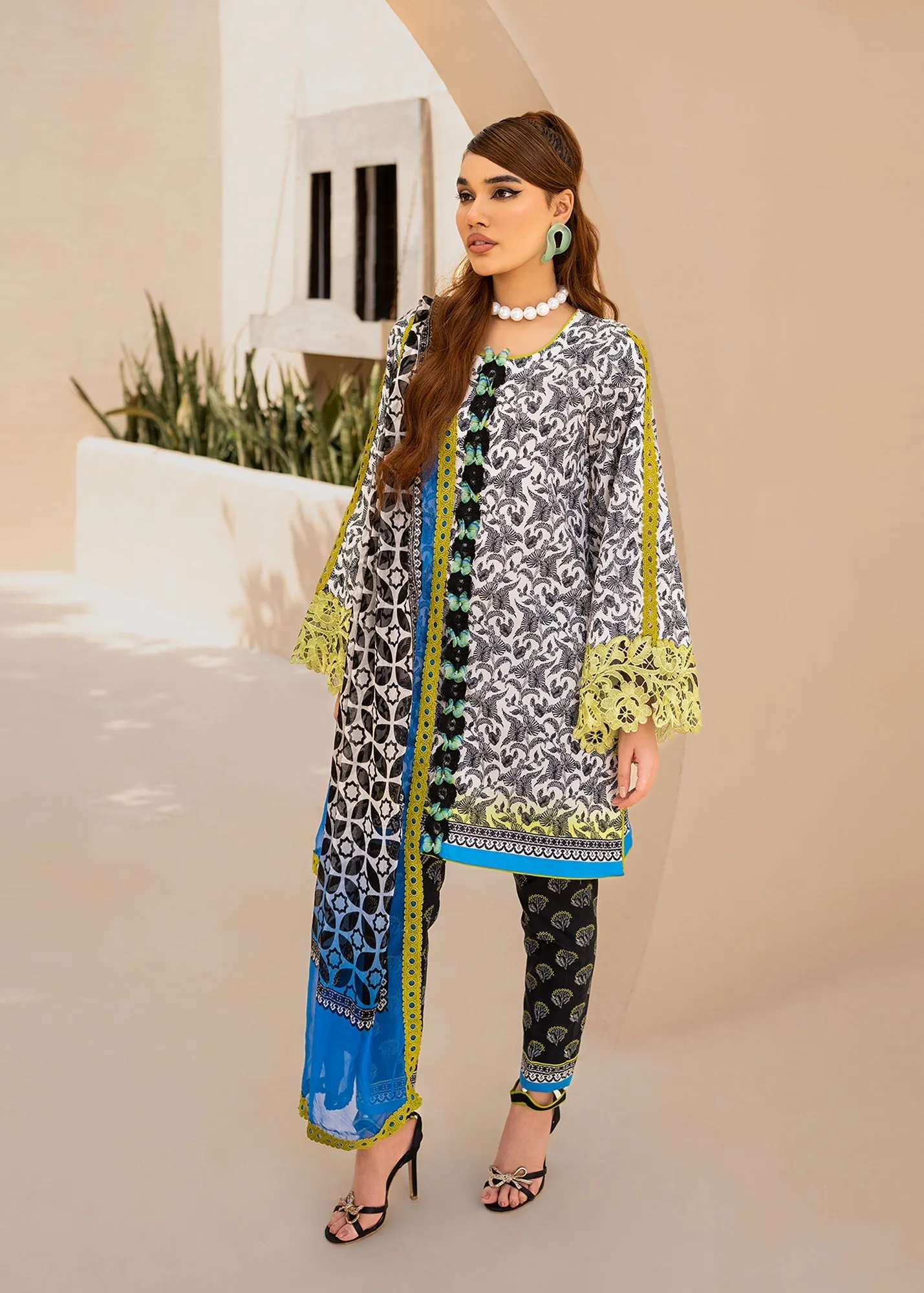 Maria Osama Khan Raya Lawn Collection – Azure (MR-03)