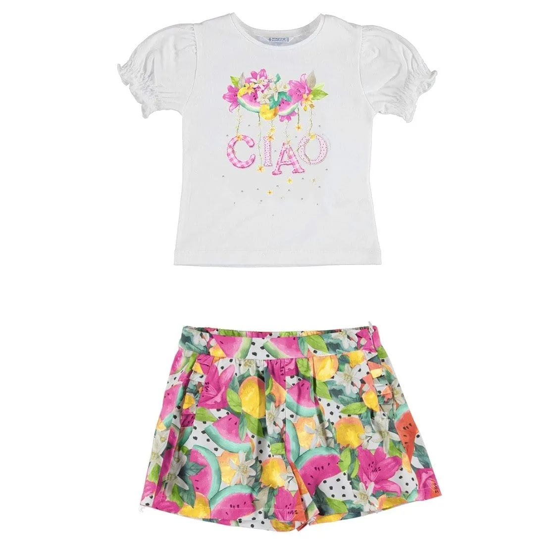 MAYORAL - Ciao Fruit Top & Skort Set - Pink