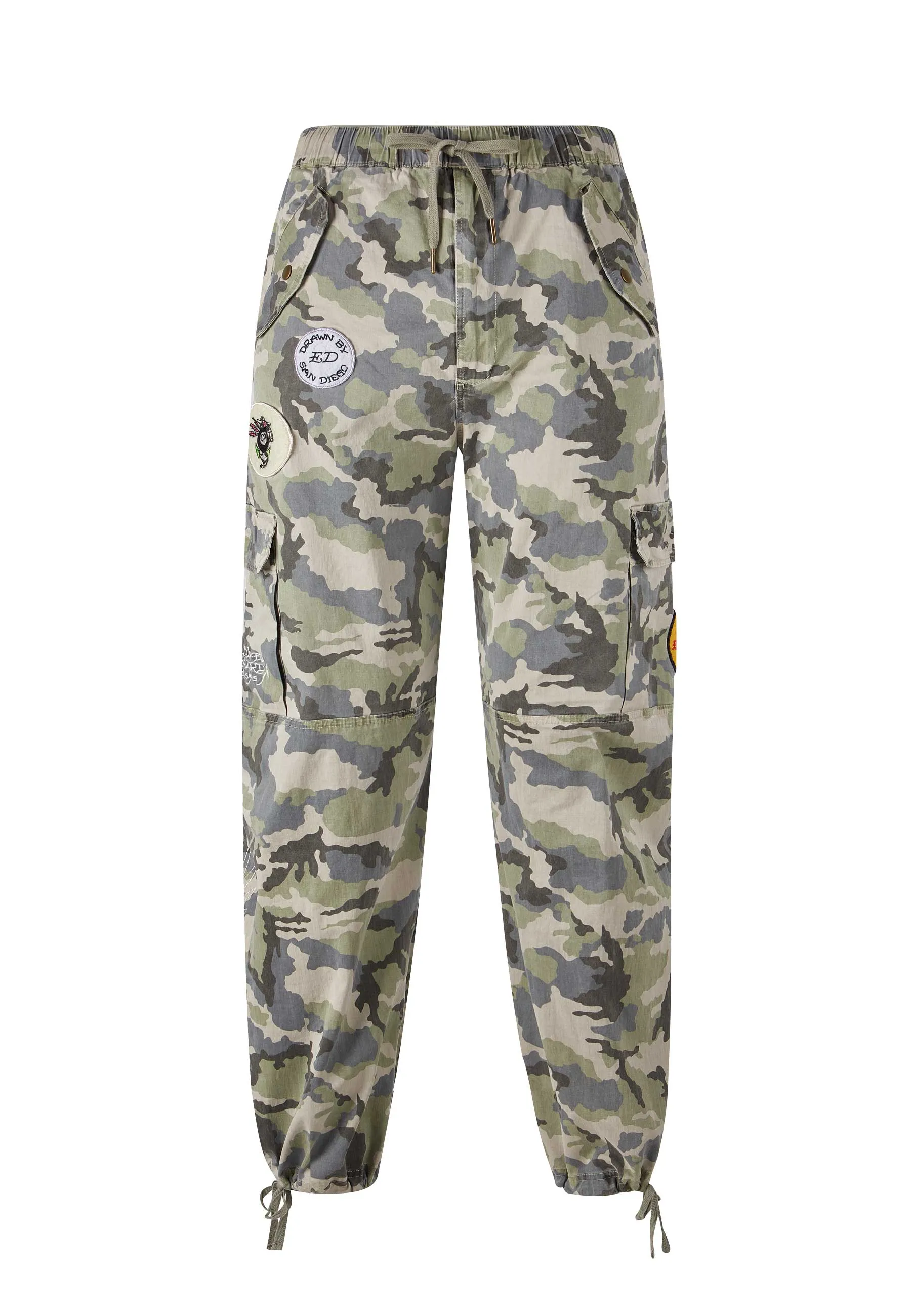 Mens Nyc Drag Woven Combat Trousers - Camo