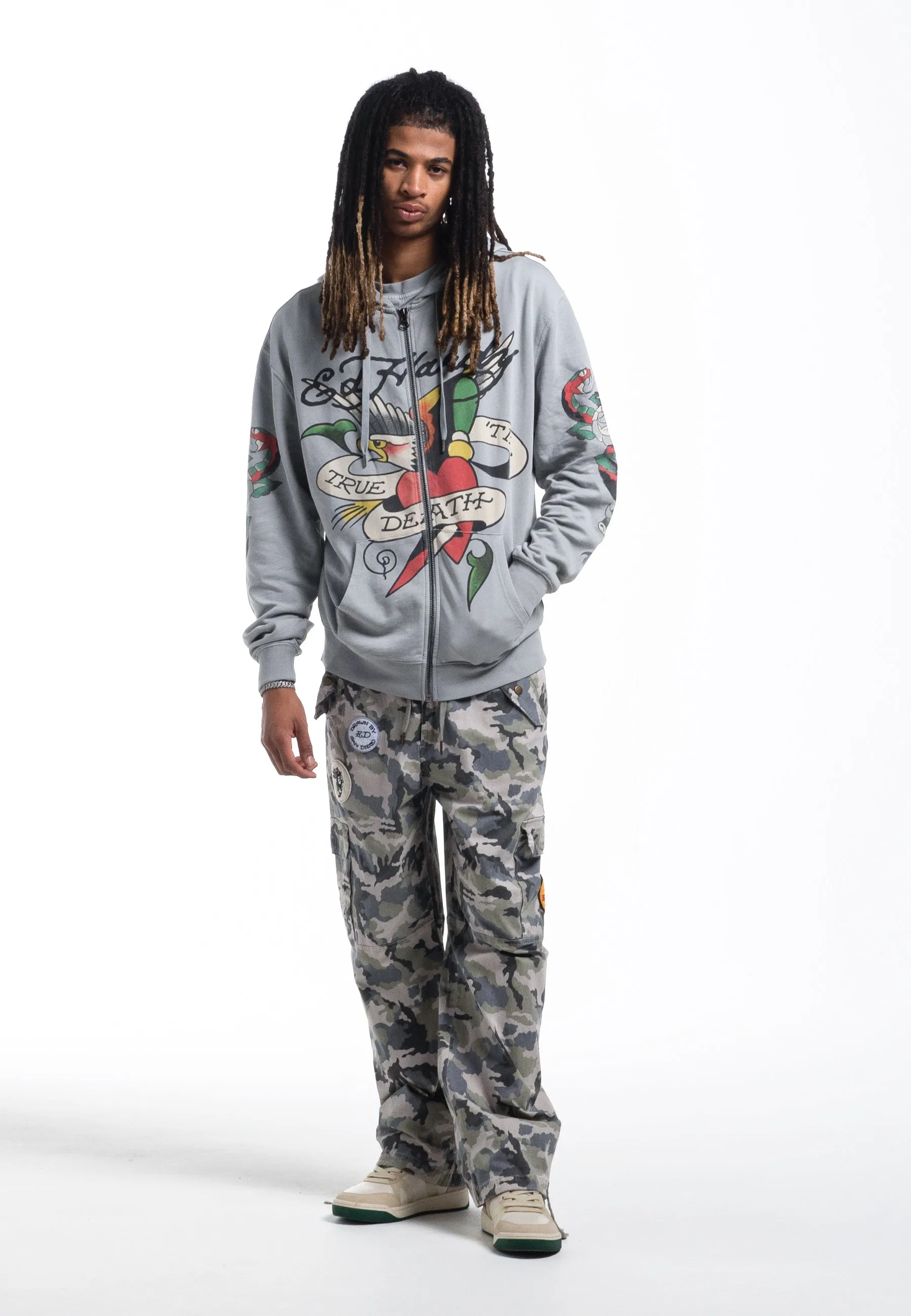 Mens Nyc Drag Woven Combat Trousers - Camo