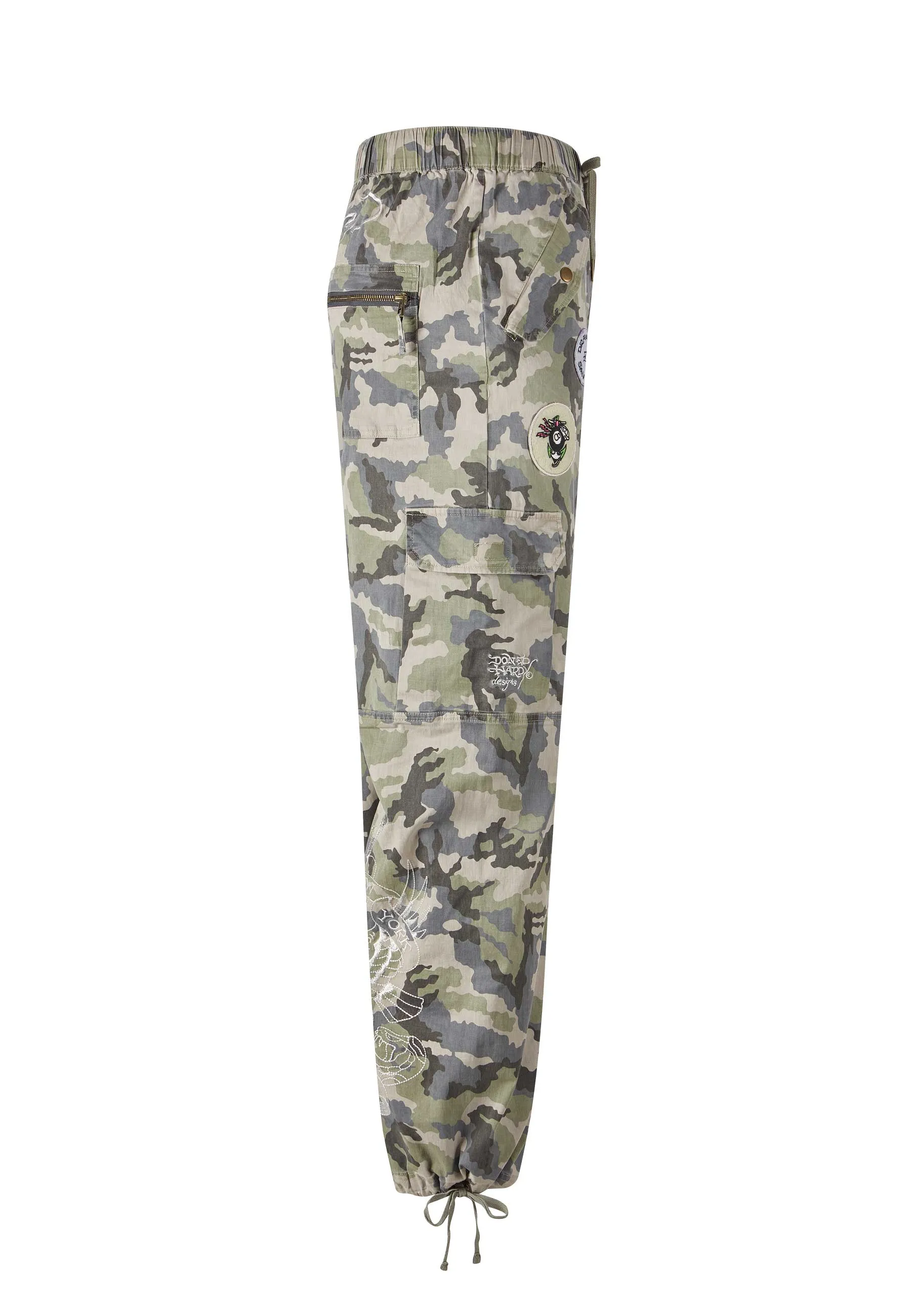 Mens Nyc Drag Woven Combat Trousers - Camo