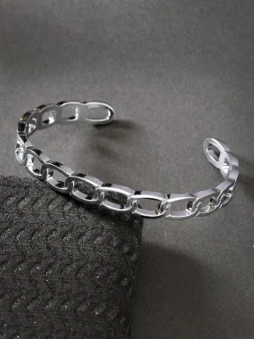 Men's Silver-Plated Metal Cuff Bracelet - NVR