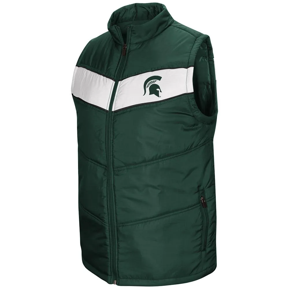 Michigan State Spartans Colosseum "Red Beaulieu" Full Zip Puffer Vest