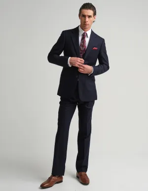 Midnight Navy Herringbone 2 Piece Suit