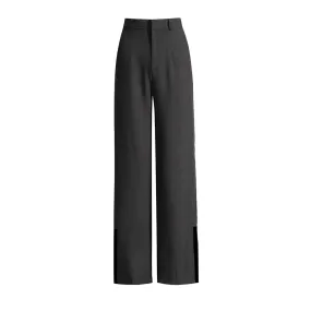 Minimalist Patchwork Zipper Wide Leg Pants Female High Waist Casual Loose Trousers For Women Fashion Clothing